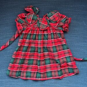 Festive Plaid Dress Red and Green